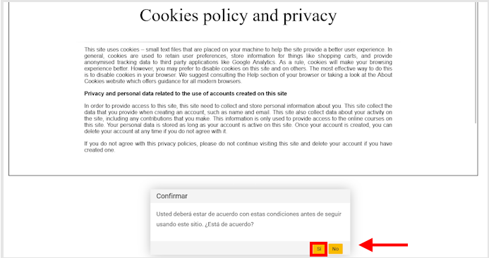Acepte la política de privacidad